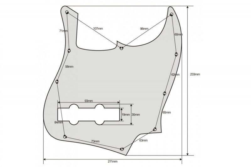 PICKGUARD JAZZ BASS NEGRO PERLADO