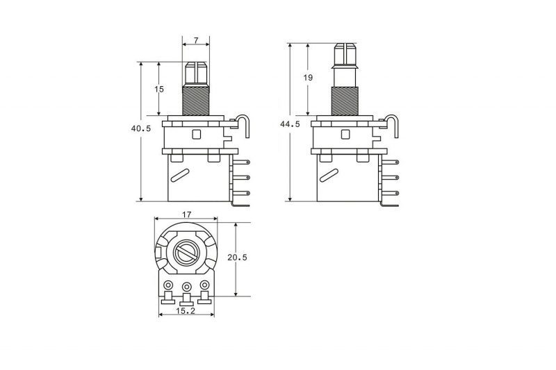 SHORT SHAFT PUSH PULL POTENTIOMETER