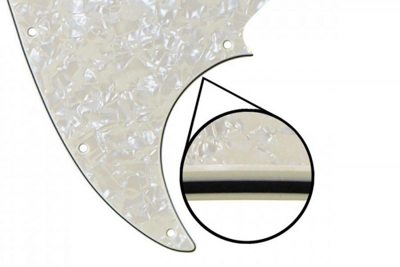 AGED WHITE PEARL 4PLY JAZZ BASS PICKGUARD