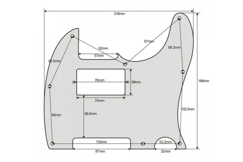 RED TORTOISE TELECASTER HUMBUCKER PICKGUARD