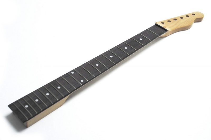 MASTIL TELECASTER DE ARCE Y PALO ROSA 22 TRASTES CEJILLA HUESO LÍNEA TRASERA CLEAR GLOSS