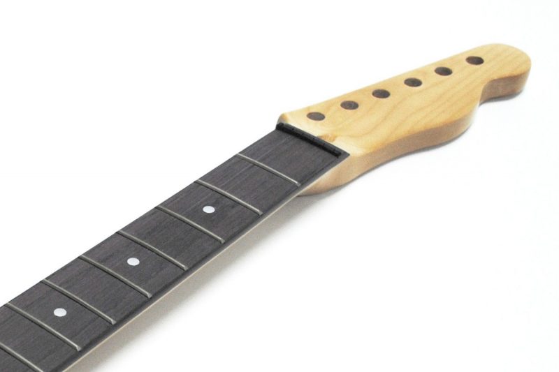 MASTIL TELECASTER DE ARCE Y PALO ROSA 22 TRASTES CEJILLA HUESO LÍNEA TRASERA CLEAR GLOSS