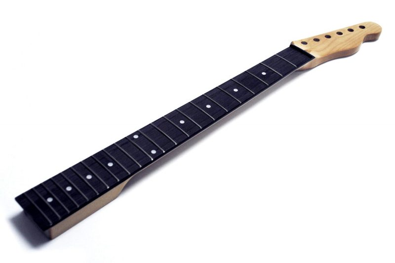 MASTIL TELECASTER DE ARCE Y EBANO 22 TRASTES CEJILLA HUESO LÍNEA TRASERA CLEAR GLOSS