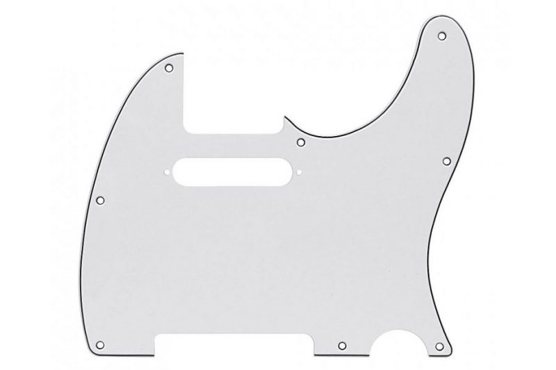 WHITE 3PLY TELECASTER PICKGUARD