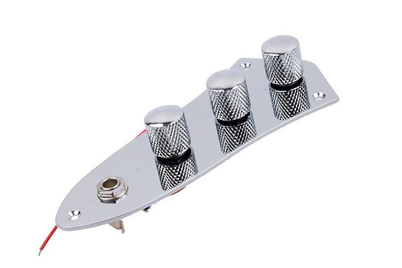 CHROME LOADED JAZZ BASS CONTROL PLATE