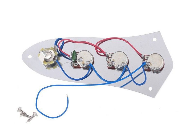 PLACA DE CONTROL PARA BAJO JAZZ BASS CROMADA