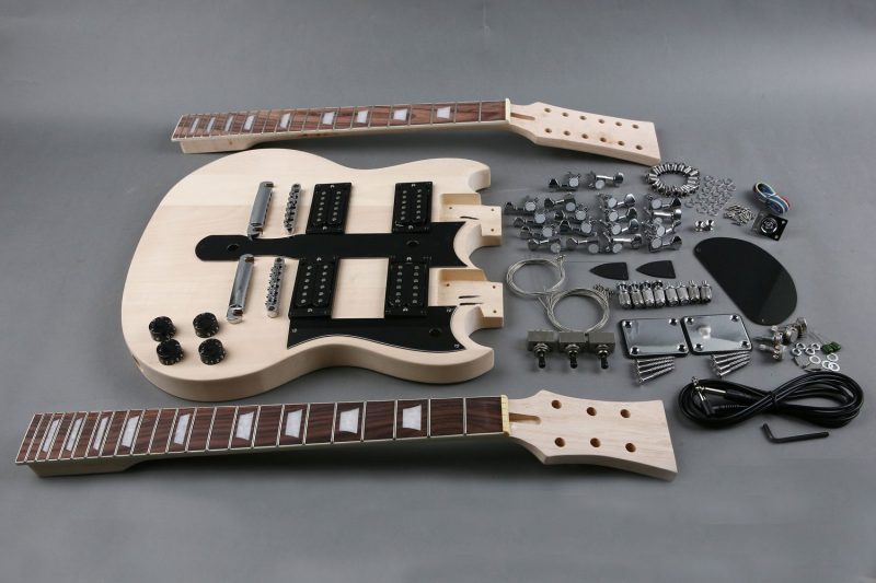 MAHOGANY DOUBLE NECK SG ELECTRIC GUITAR DIY KIT