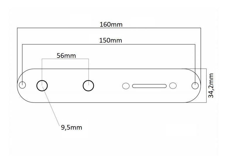 BLACK NICKEL TELECASTER CTS CONTROL PLATE