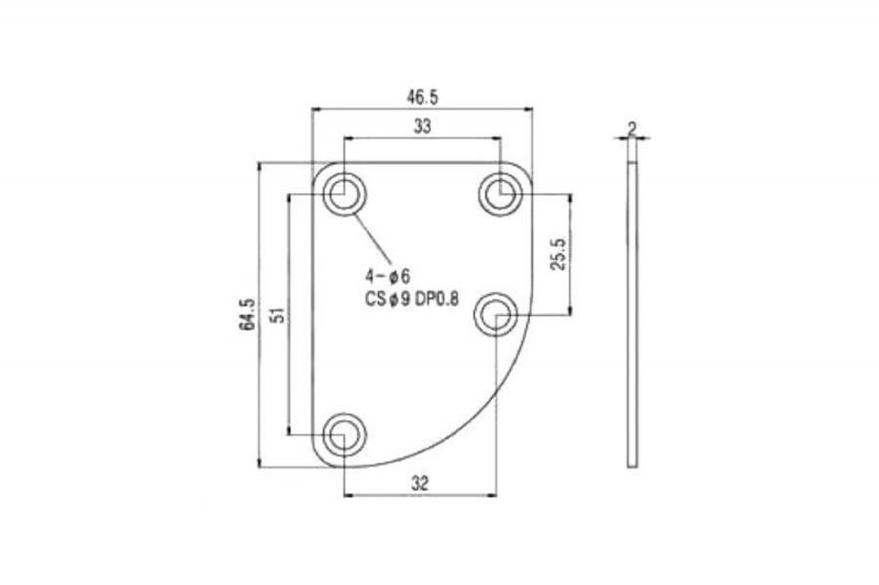 BLACK CURVED NECK JOINT PLATE