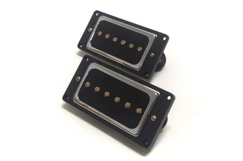PASTILLAS ARTEC SHC63 P90 SPLENDOR LP-SINGLE NEGRAS CON CARCASA CROMADA