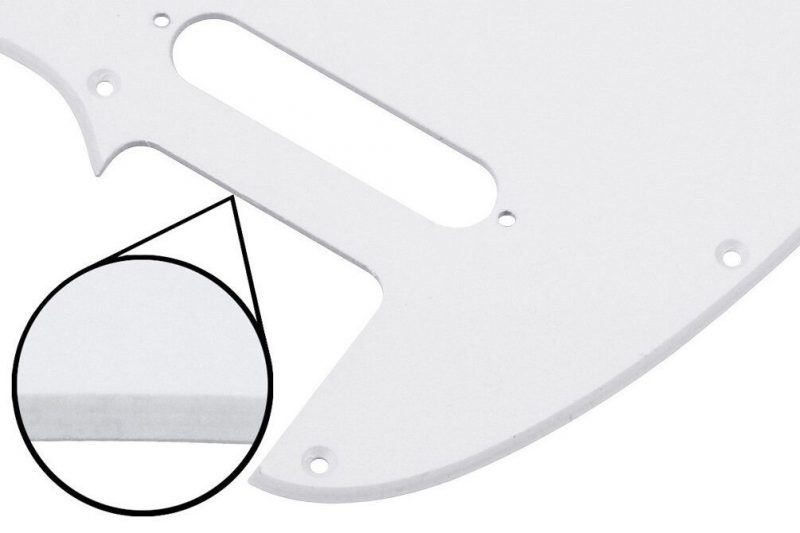 WHITE 1PLY TELECASTER PICKGUARD