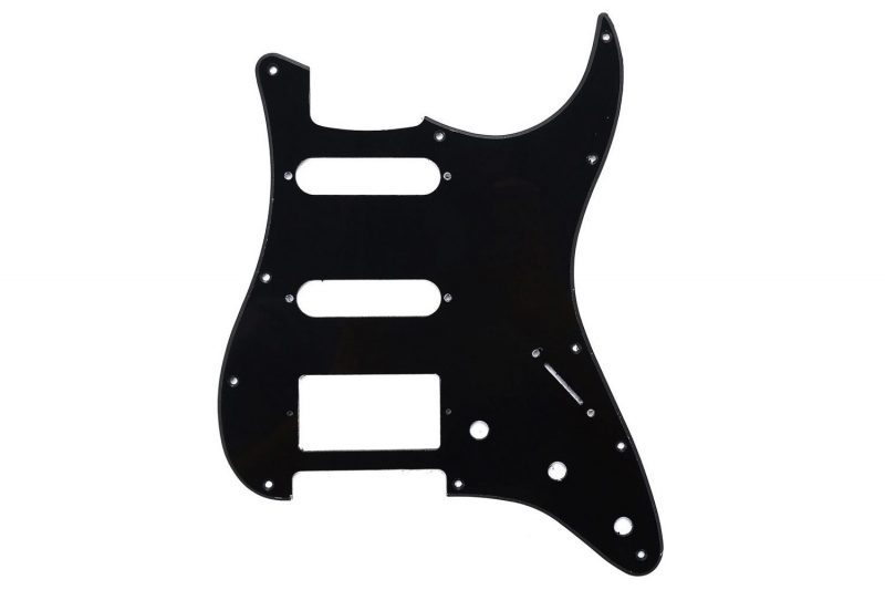 BLACK 1PLY STRATOCASTER PICKGUARD HSS
