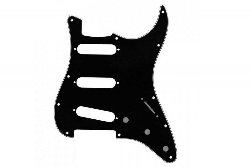 BLACK 3PLY STRATOCASTER PICKGUARD SSS