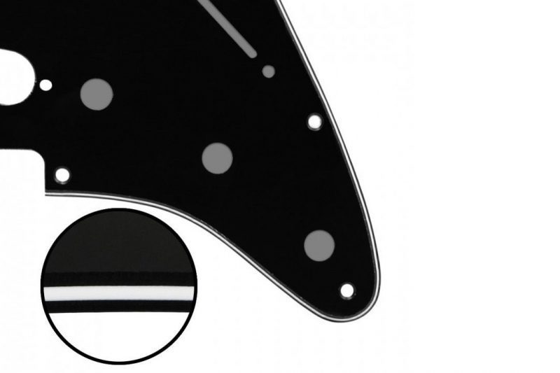 BLACK 3PLY STRATOCASTER PICKGUARD SSS