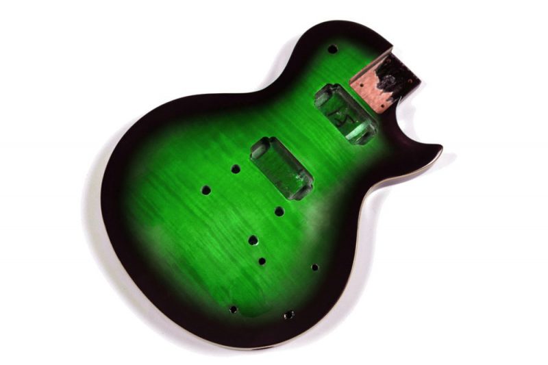 GREEN SUNBURST MAHOGANY WITH FLAMED MAPLE TOP LES PAUL GUITAR BODY