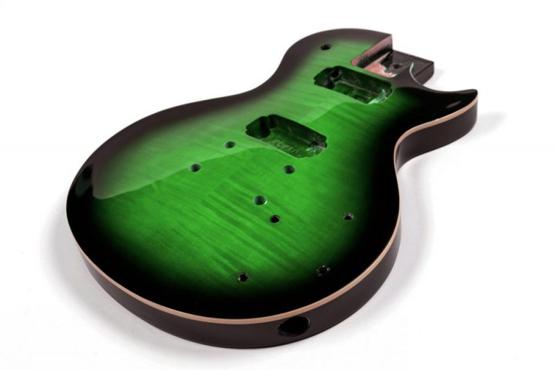 GREEN SUNBURST MAHOGANY WITH FLAMED MAPLE TOP LES PAUL GUITAR BODY